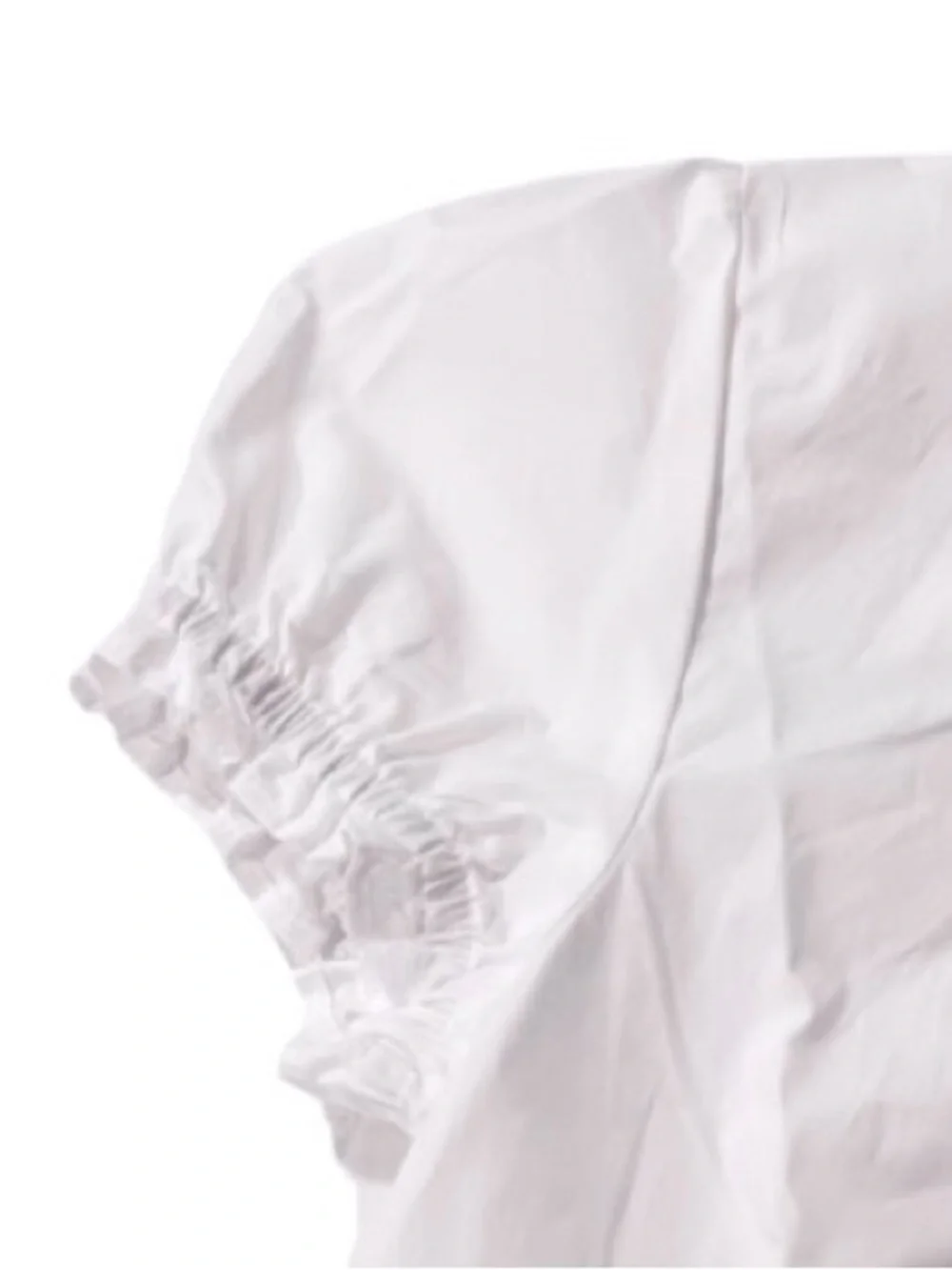 🆕- ZARA White Cotton Ruffle Front Fitted Top. Size: small